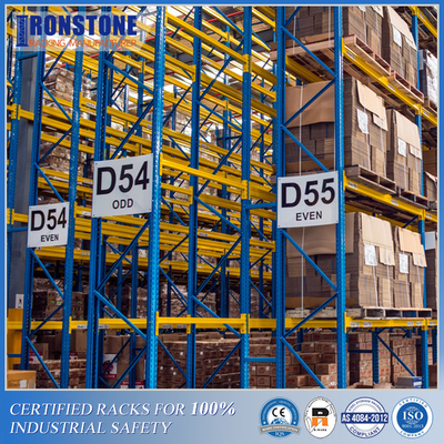 ODM ระบบจัดวางสินค้าแบบทางเดินแคบมาก RMI Warehouse Pallet Racking System