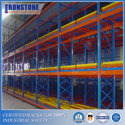 LIFO Gravity Push Back Racking System พร้อมเวลาหยิบสินค้าต่ำ