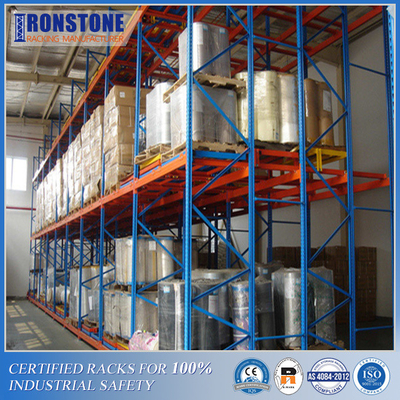 กระบวนการหยิบที่รวดเร็ว Push Back Racking System พร้อมยืดอายุการใช้งาน